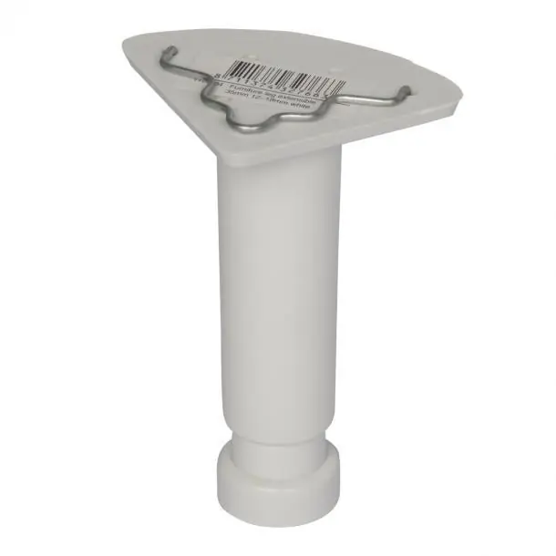 Duraline meubelpoot verstelbaar pvc 3,5x12-18cm wit 5pp