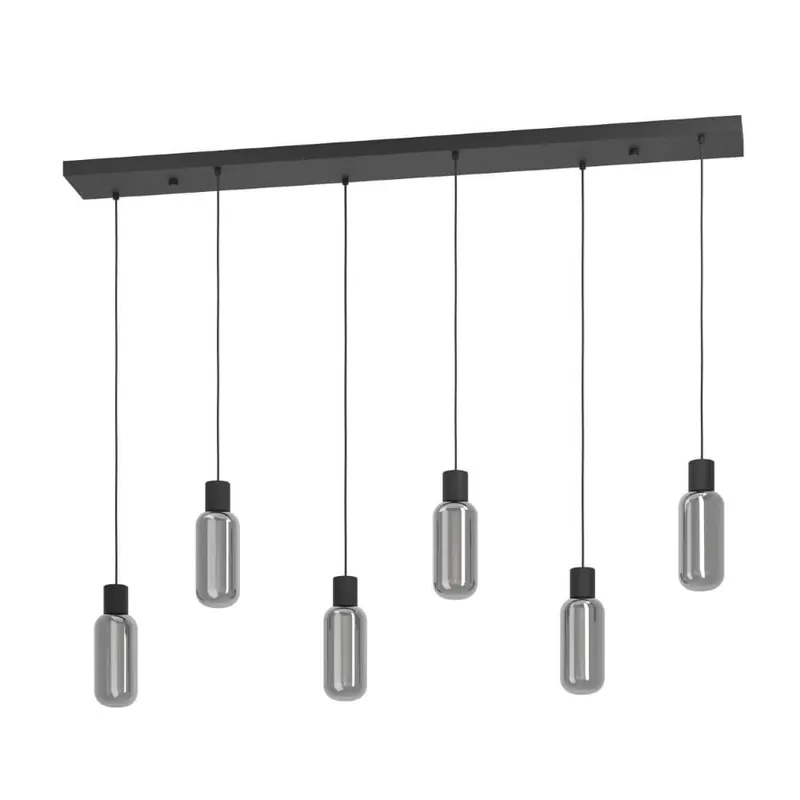 Eglo Maione hanglamp 6x E27 zwart/smoke