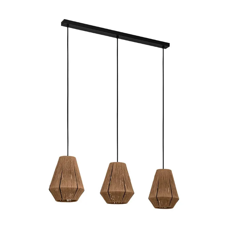 Eglo Alderney hanglamp 3xE27 zwart/bruin