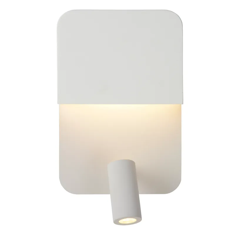 Lucide Boxer wandlamp LED 3000K met USB oplaadpunt wit