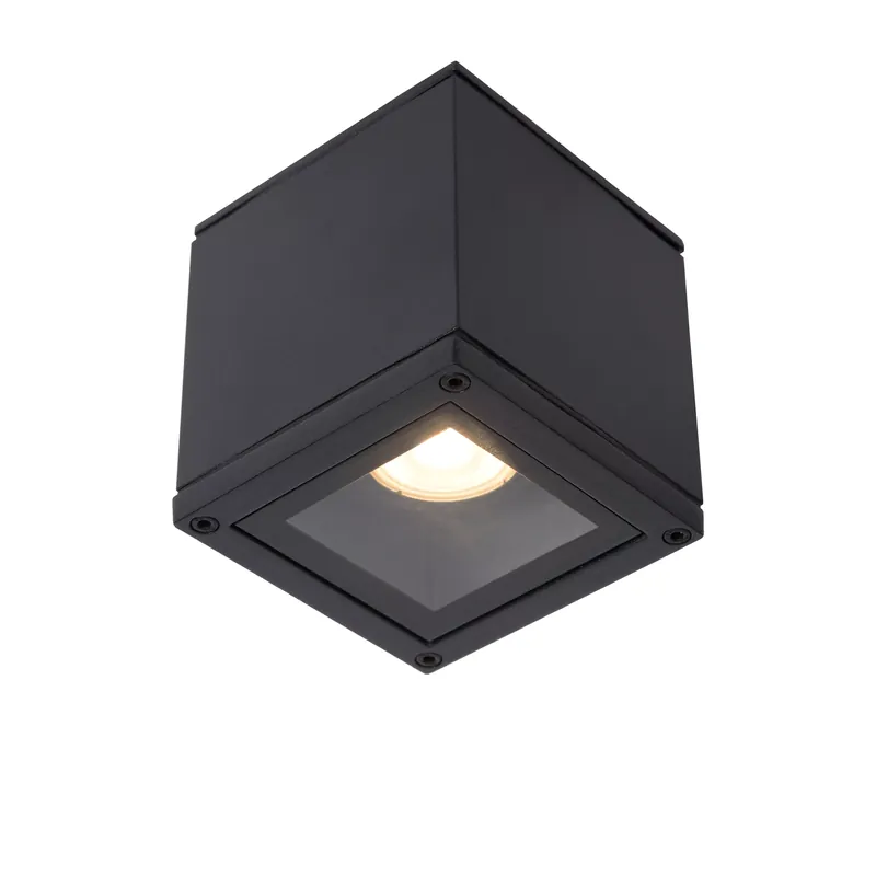 Lucide Aven plafondspot badkamer 1xGU10 IP65 zwart