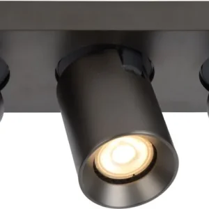 Lucide Nigel plafondspot 3xGU10/5W Dtw zwart Staal