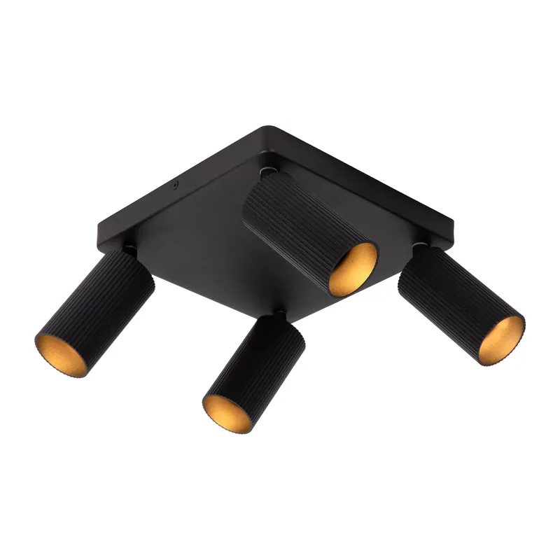Lucide Clubs plafondspot 4xGU10 zwart