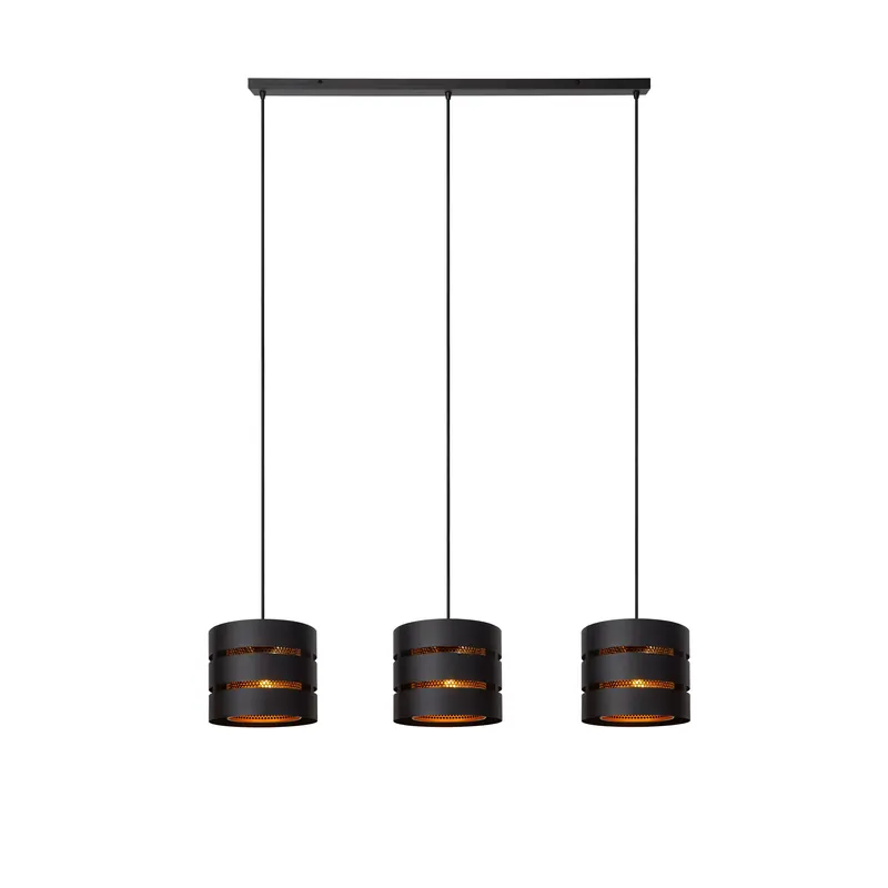 Lucide hanglamp Rosas 3xE27 zwart