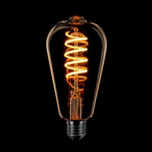 ETH Led Spiraal Edison ST64 E27 6W 3 stappen dimtone sceneswitch van 2200k-2400k-2700k Goud 80+210+490L