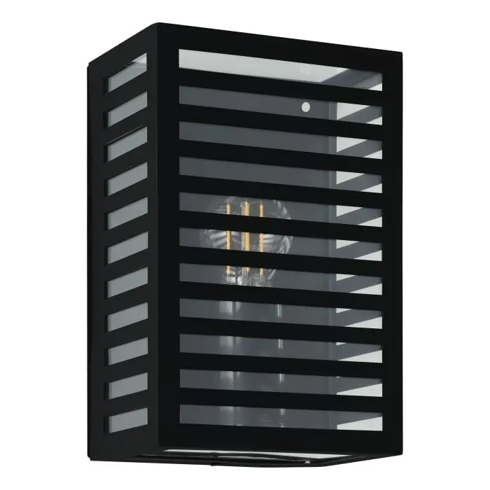 Eglo WL/1 E27 ALAMONTE 3 IP44 ZWART/GLAS