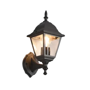 TRIO, Wand lamp, Livenza 1xE27, max.60,0 W Armatuur: Gegoten aluminium, mat zwart Wand montage,IP44,Zonder lichtbron"