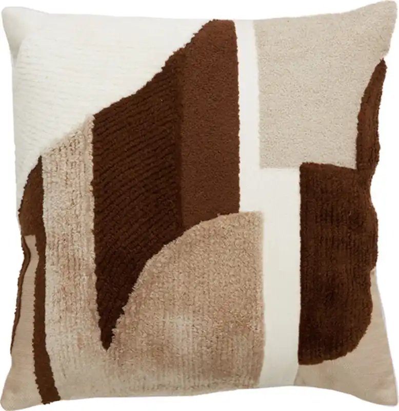 Light & Living sierkussen Lauro crème donkerbruin B45 × H45 cm