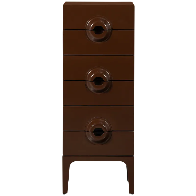 WOOOD MERGE LADEKAST 6 LADES HOUT BRUIN/ROOD