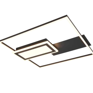 Trio Reality, Plafonniere, Spiro incl. 1 x LED,SMD,32,0 Watt,2700 - 6500K,3800 Lm. Kunststof, Wit, Armatuur: Metaal, mat zwart