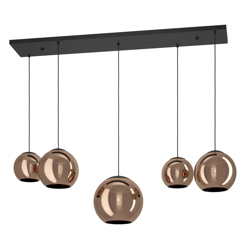 Eglo Cordoba hanglamp 5-lichts zwart/koper