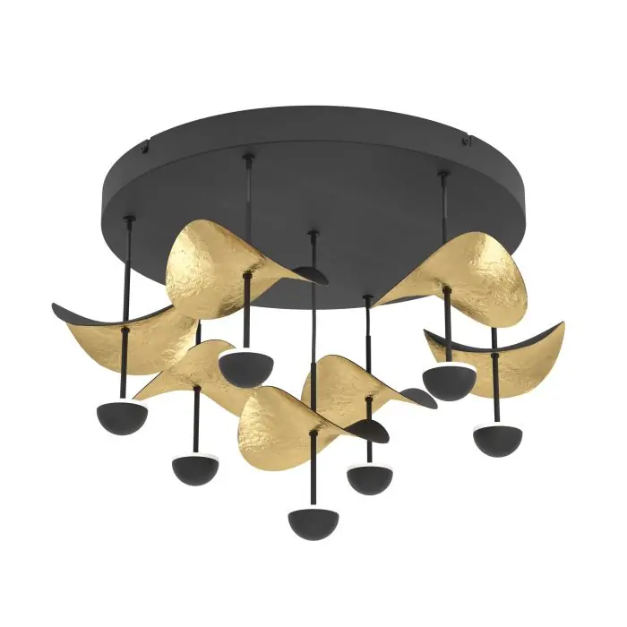 Eglo plafondlamp Dracera zwart/goud