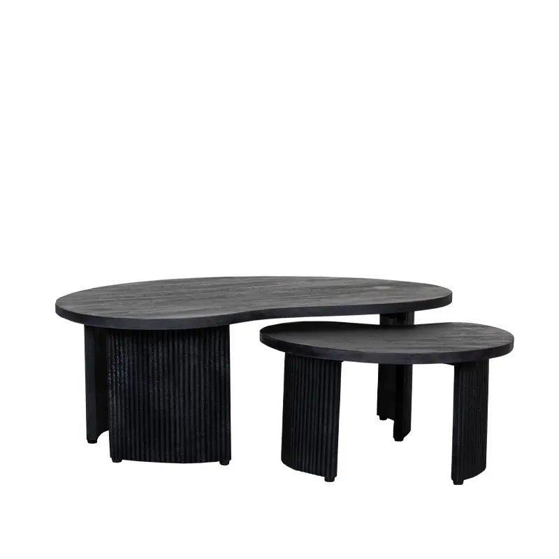LABEL51 Salontafel Timon zwart mangohout 100 cm