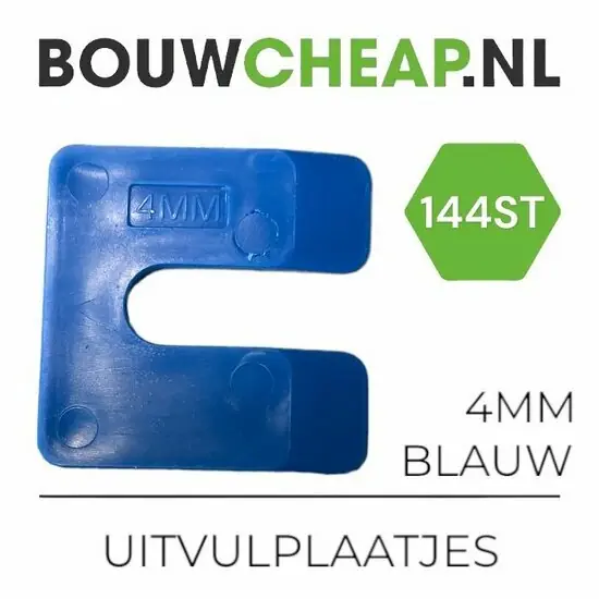 Uitvulplaatjes 4mm Blauw - box 144 stuks