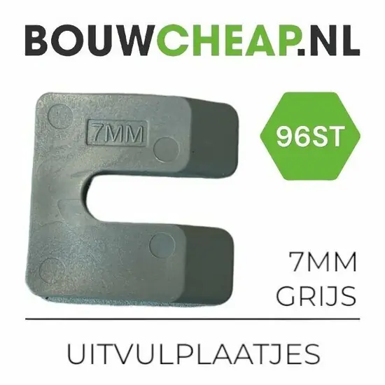 Uitvulplaatjes 7mm Grijs - box 96 stuks