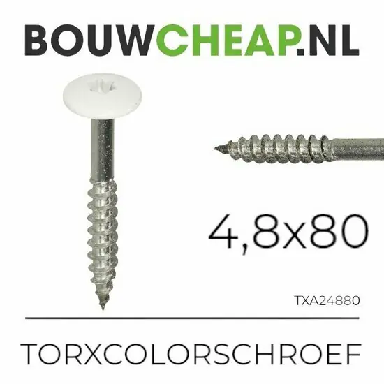 RVS Torxcolorschroef 4,8x80 tbv HPL en Trespa® (100 st)