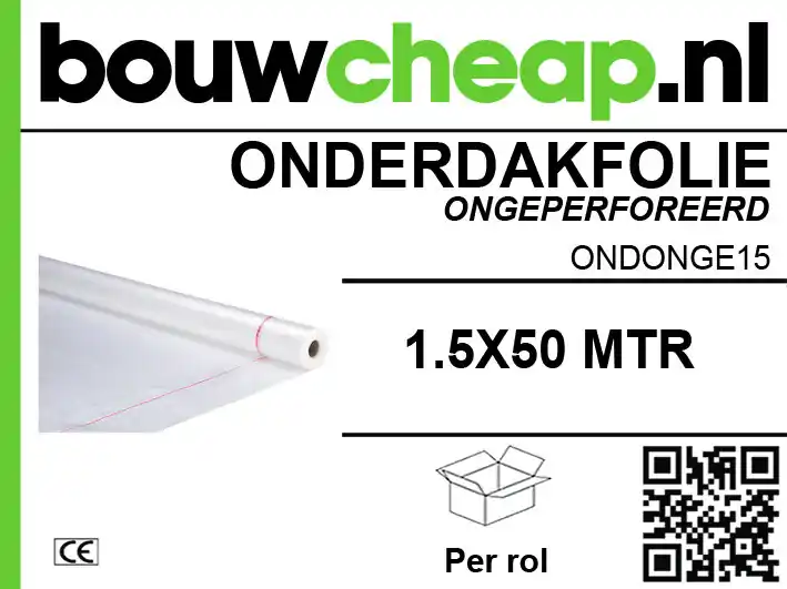 Onderdakfolie ongeperforeerd 1.5x50mtr