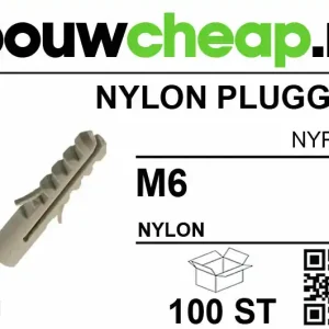 Nylon pluggen M6 (100 st.)