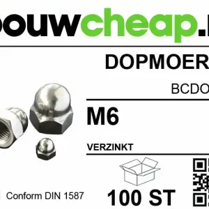 Dopmoeren M6 DIN 1587 (100 ST.)