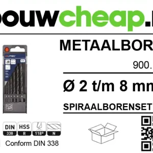 Metaalborenset Ø 2-8 mm