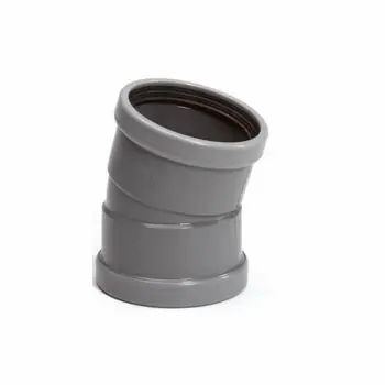 PVC bocht 110mm 15° manchet 2 keer mof