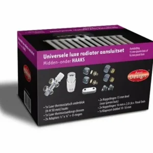 Radiator Aansluitset "Midden-Onder-Haaks" Universeel