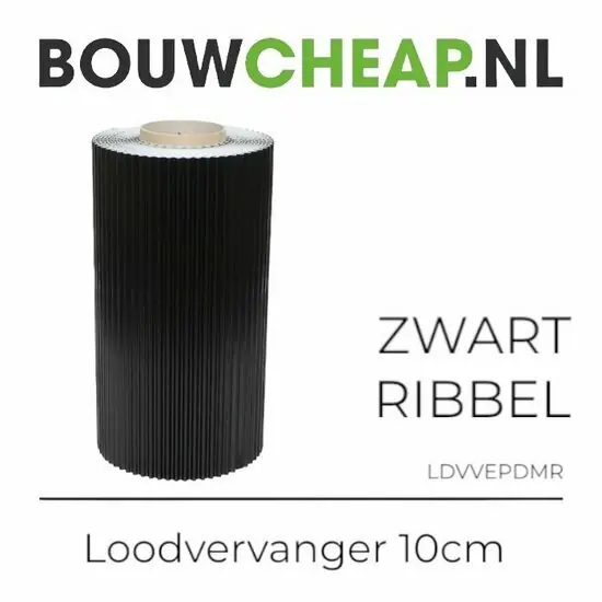 Loodvervanger zelfklevend Zwart 10cm (per meter te bestellen)