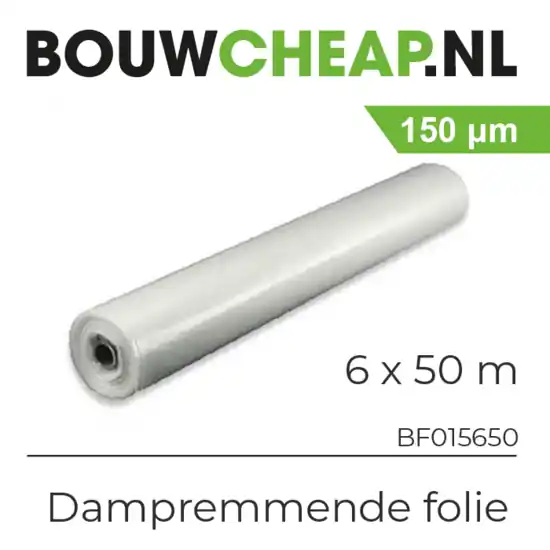 PE dampremmende folie 0.15 x 6 x 50 mtr