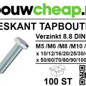 Tapbout Verzinkt 8.8 Din 933 M10 x 40mm