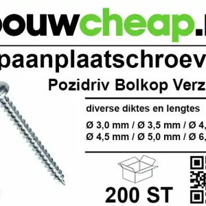 Spaanplaatschroef 200 st Pozidriv Bolkop Verzinkt