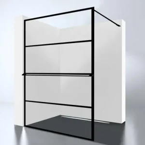 inloop douchewand NANO zwart raster 1400x2000x10mm