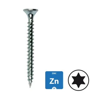 Spaanplaatschroeven - verzinkt- 3.5x12mm - torx 15 - voldraad - 200 stuks