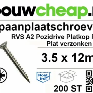 Spaanplaatschroeven RVS PZ 3.5x12mm PVK 200st