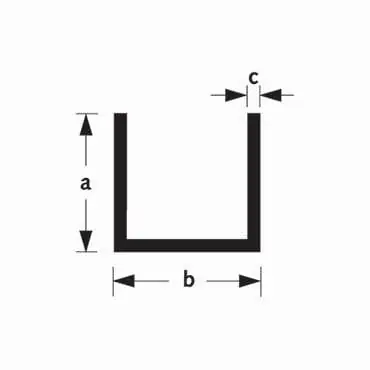 U-profiel aluminium 15x15mm 100cm