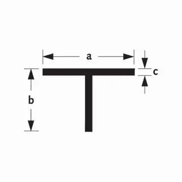 T-profiel aluminium 20x20x2mm 300cm