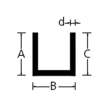 U-profiel aluminium 10x10mm 100cm