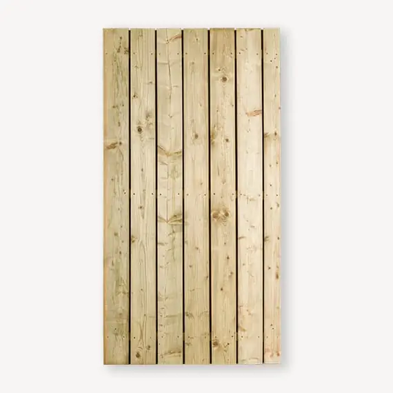 Tuindeur Solide vuren groen zwart frame