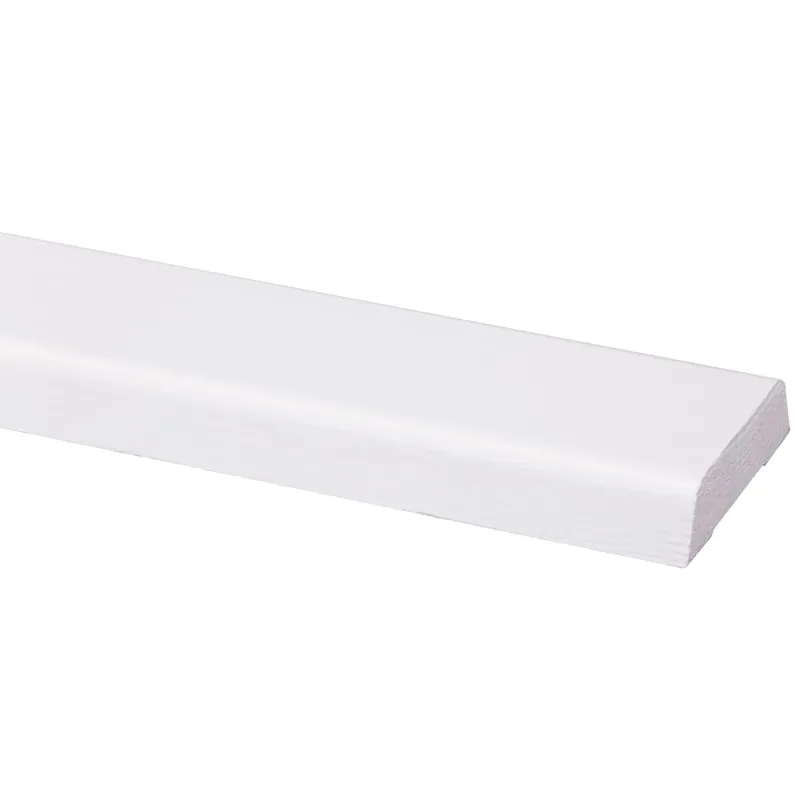 Grenen koplat schuin wit gelakt 12x45mm