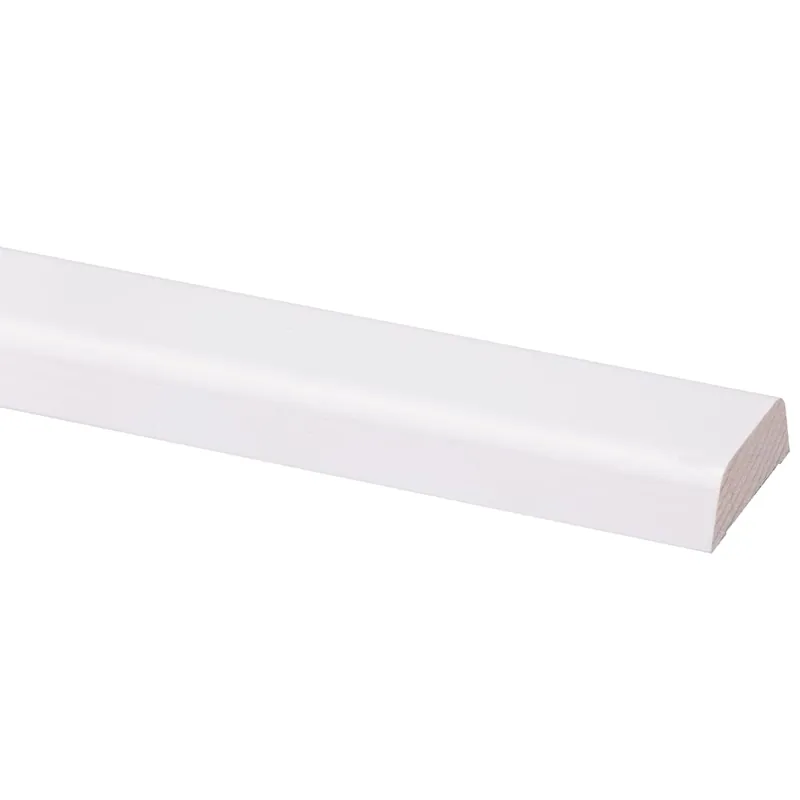 Grenen koplat schuin wit gelakt 12x34mm