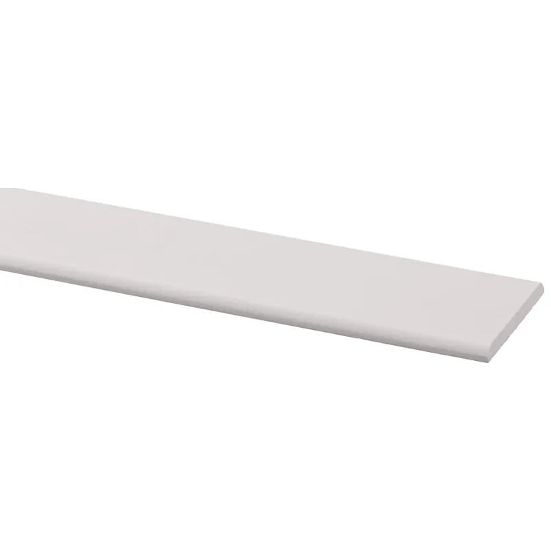 Grenen afdeklijst wit gegrond 6x44mm FSC