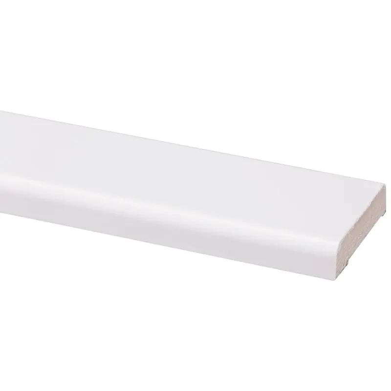Grenen koplat recht wit gelakt 12x45mm