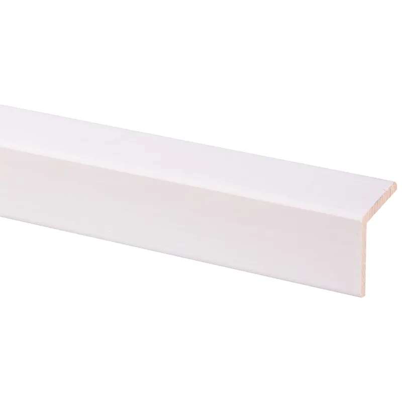 Grenen hoeklat wit gegrond 44x44mm FSC