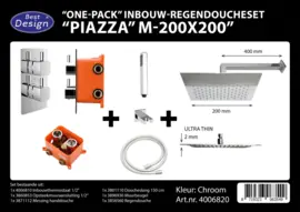Best Design Piazza M200x200 One-Pack Inbouw Regendoucheset 4006820