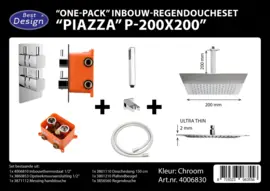 Best Design Piazza P200x200 One-Pack Inbouw Regendoucheset 4006830