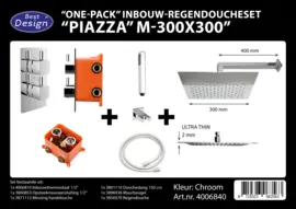 Best Design Piazza M300x300 One-Pack Inbouw Regendoucheset 4006840