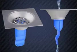 Rubber Sifon met plug voor douchegoot met onderuitlaat