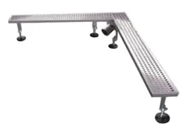 Titan 60cm L-Vorm Douchegoot RVS Drain zonder flens met rooster
