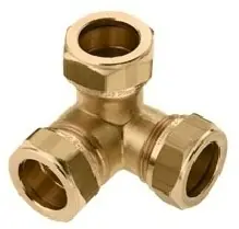 Bonfix Hoek T-stuk 22x22x22mm Knel Messing 82761