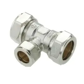 Bonfix T-stuk 22x15x15mm Knel Vernikkeld 82506AN
