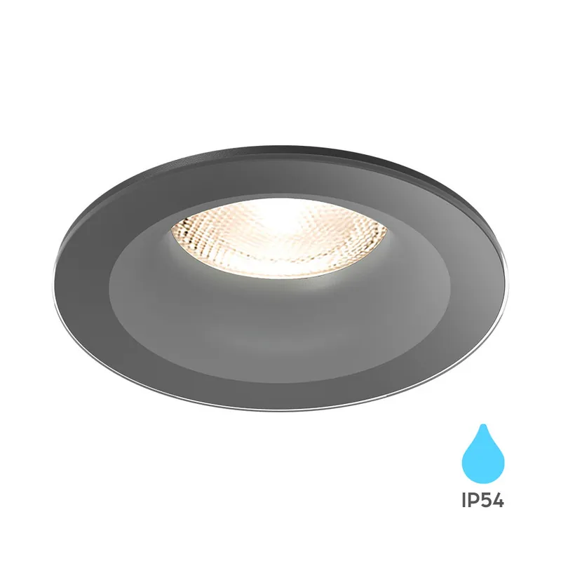 Braytron TETRA Rond Zwart IP54 GU10 Downlight Voor Badkamer